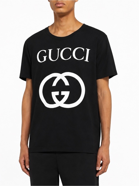 Gucci Other - GUCCI Black Logo Crewneck T-Shirt for Men/Women XXXL